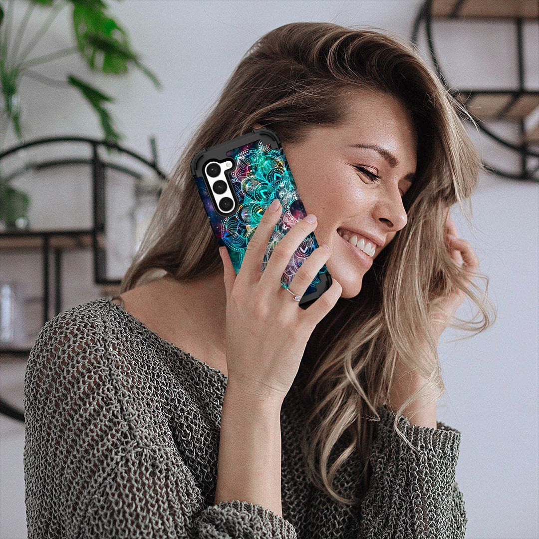 Teal Bloom Galaxy S23 Plus Armor Case - DOKUTRONIX