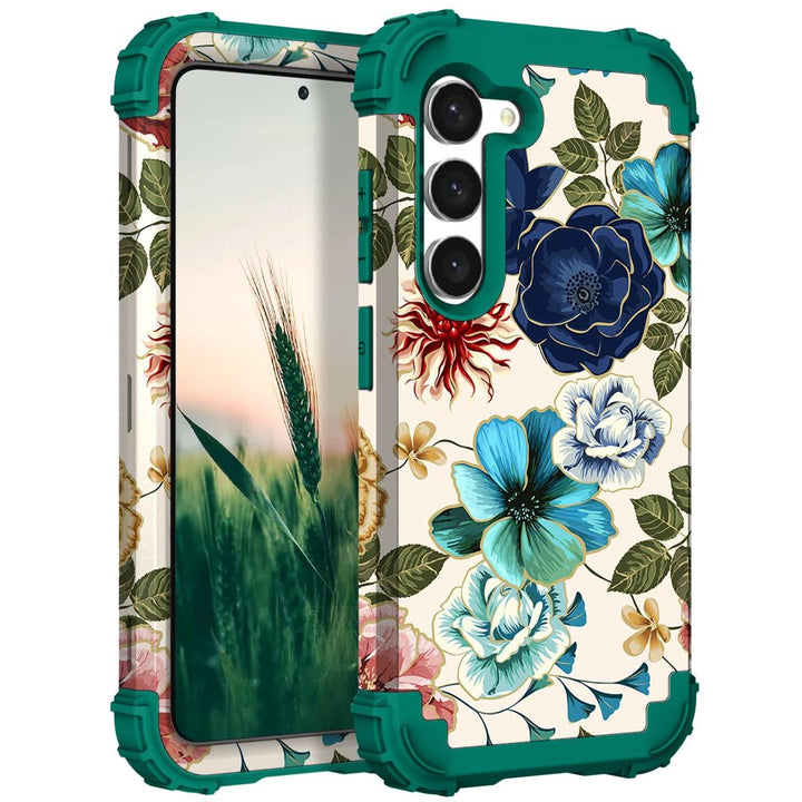 Teal Bloom Galaxy S23 Plus Armor Case - DOKUTRONIX
