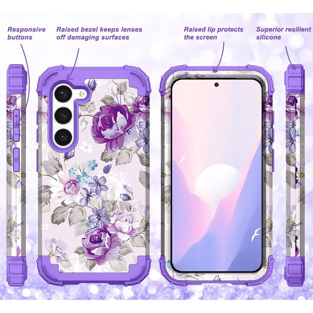 Teal Bloom Galaxy S23 Plus Armor Case - DOKUTRONIX