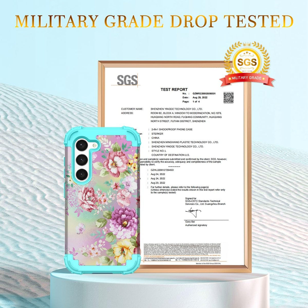 Teal Bloom Galaxy S23 Plus Armor Case - DOKUTRONIX