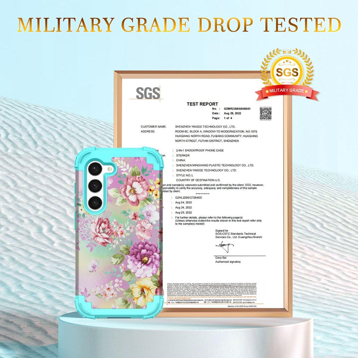 Teal Bloom Galaxy S23 Plus Armor Case - DOKUTRONIX