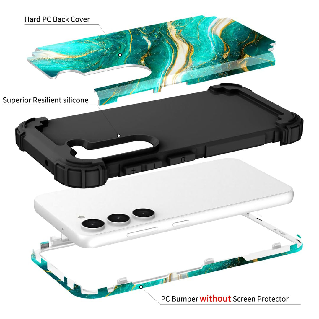 Teal Bloom Galaxy S23 Plus Armor Case - DOKUTRONIX
