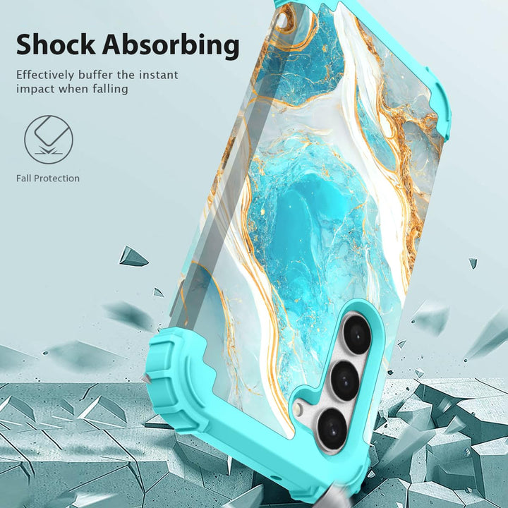 Teal Bloom Galaxy S23 Plus Armor Case - DOKUTRONIX