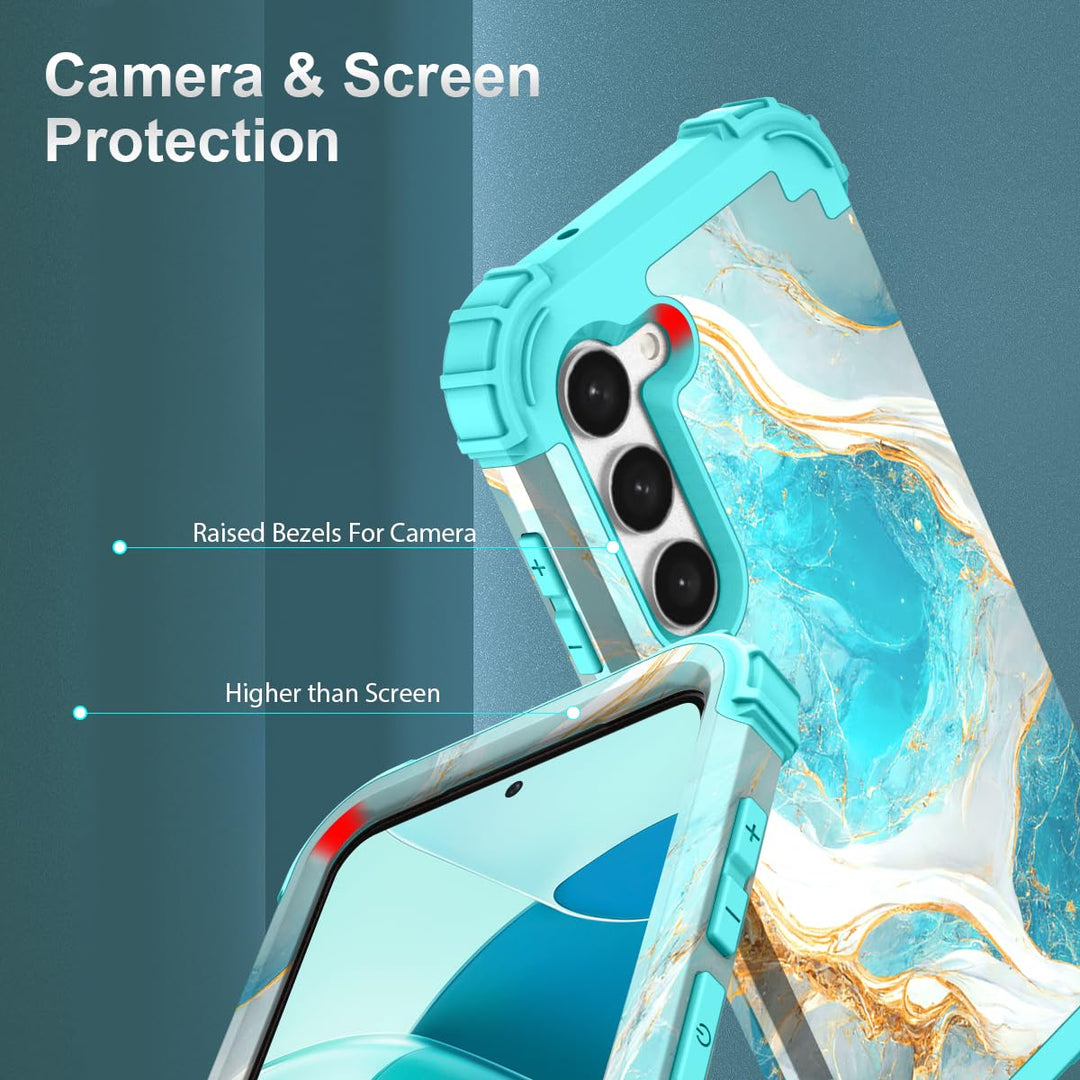 Teal Bloom Galaxy S23 Plus Armor Case - DOKUTRONIX