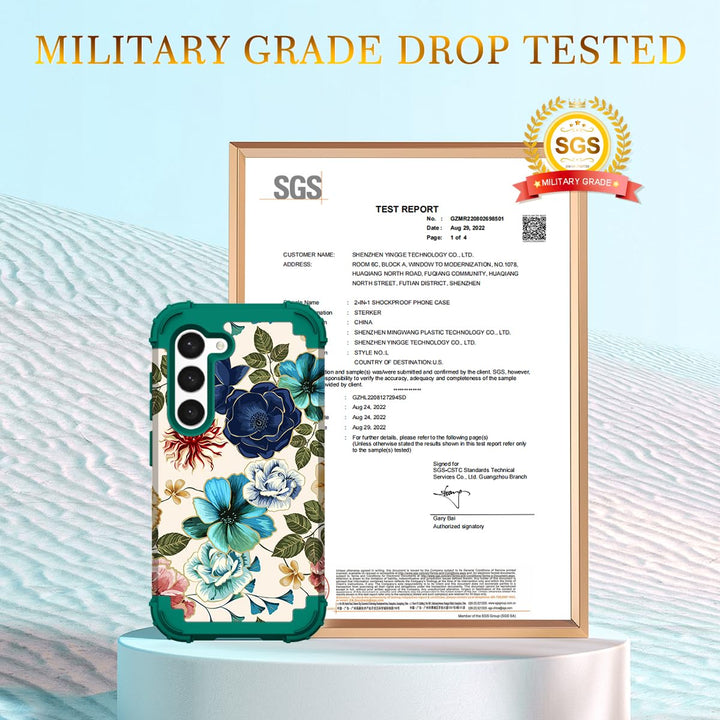 Teal Bloom Galaxy S23 Plus Armor Case - DOKUTRONIX