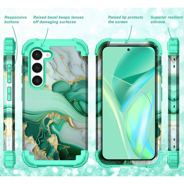 Teal Bloom Galaxy S23 Plus Armor Case - DOKUTRONIX