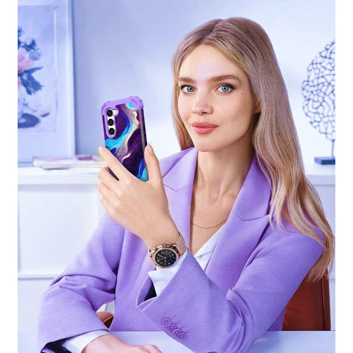 Teal Bloom Galaxy S23 Plus Armor Case - DOKUTRONIX