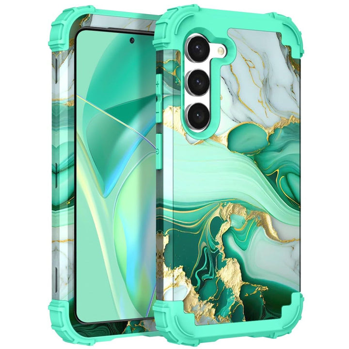 Teal Bloom Galaxy S23 Plus Armor Case - DOKUTRONIX