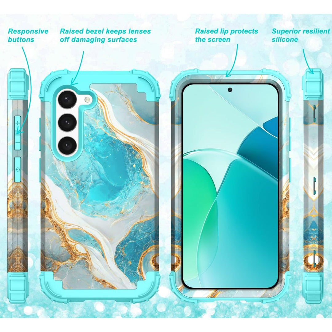 Teal Bloom Galaxy S23 Plus Armor Case - DOKUTRONIX