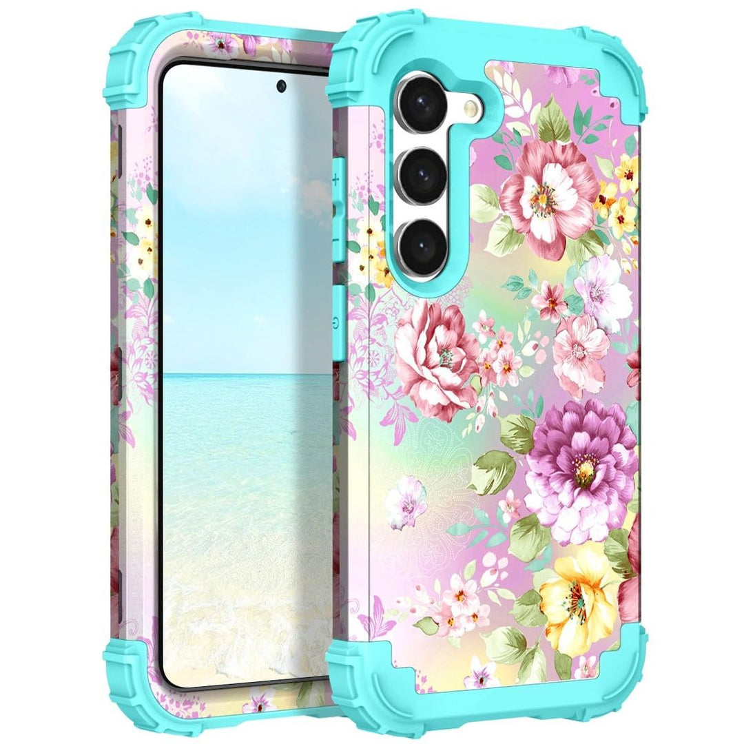 Teal Bloom Galaxy S23 Plus Armor Case - DOKUTRONIX