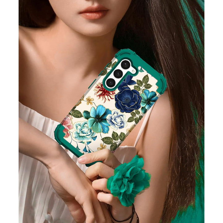 Teal Bloom Galaxy S23 Plus Armor Case - DOKUTRONIX