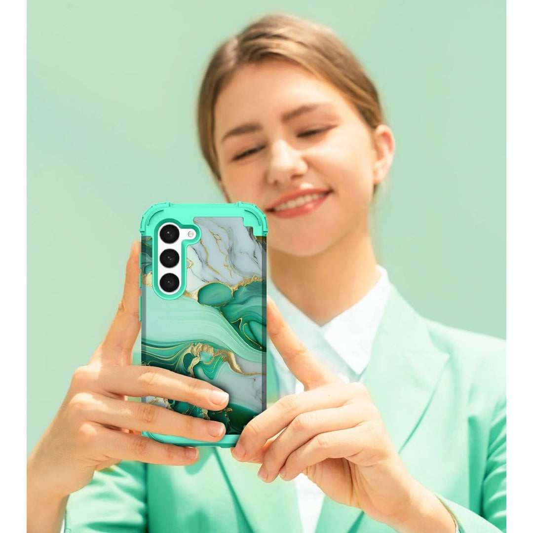 Teal Bloom Galaxy S23 Plus Armor Case - DOKUTRONIX
