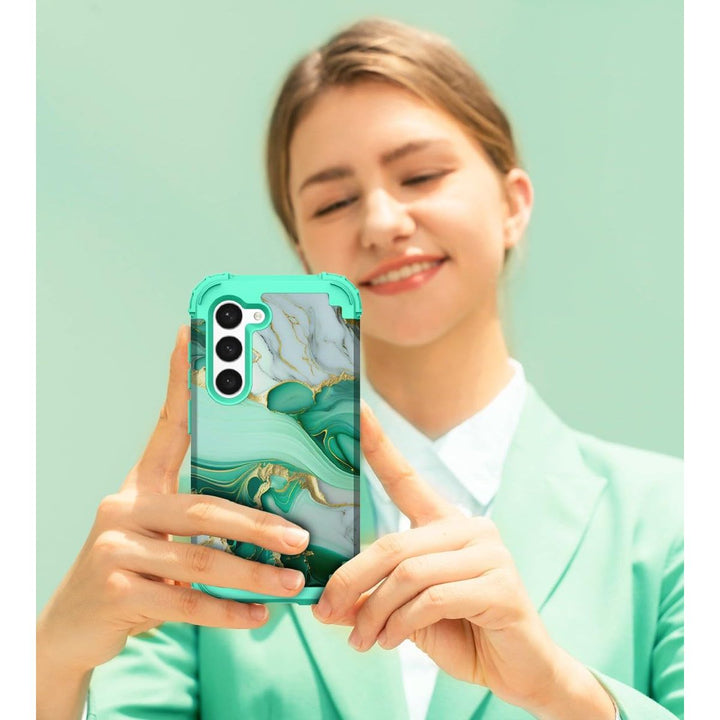 Teal Bloom Galaxy S23 Plus Armor Case - DOKUTRONIX