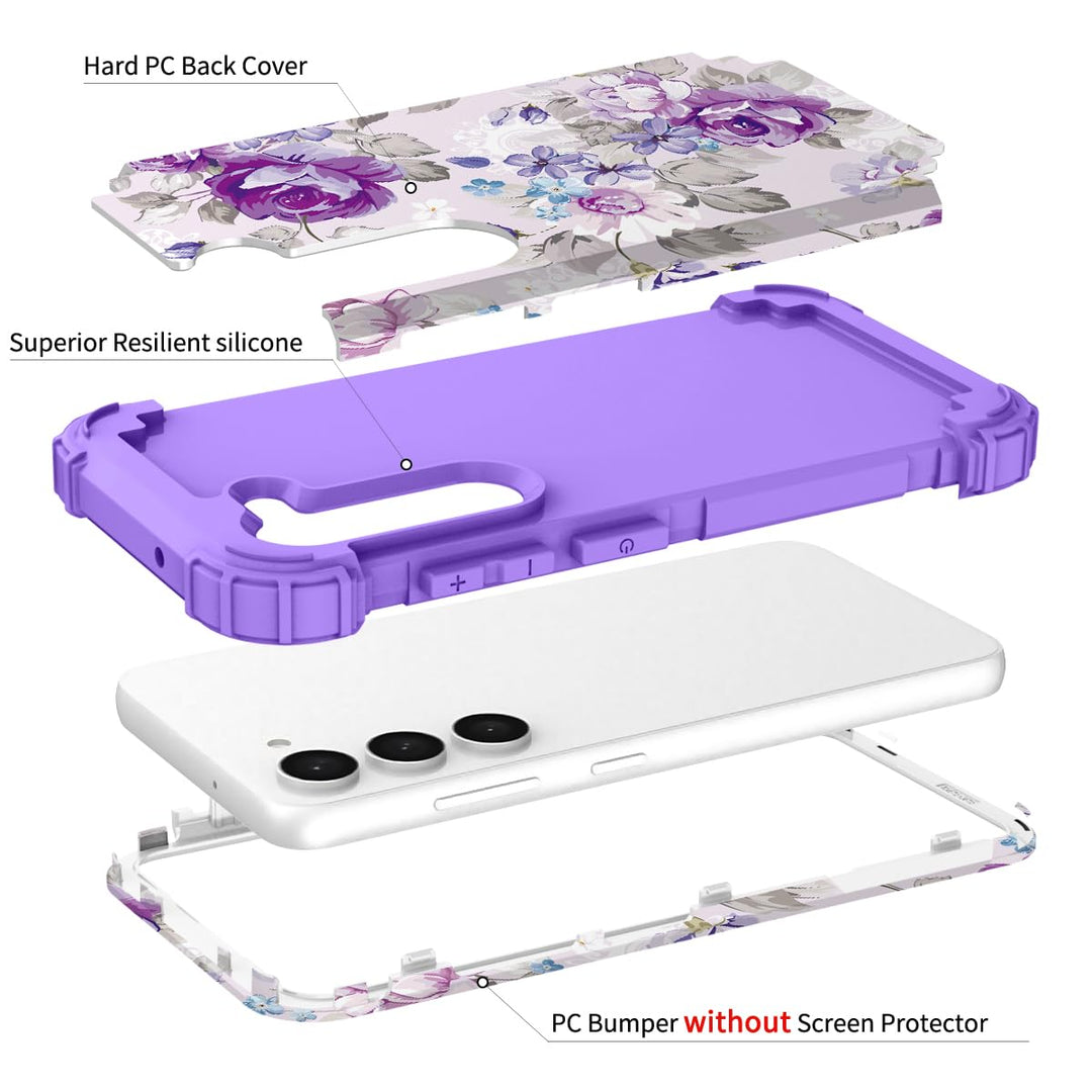Teal Bloom Galaxy S23 Plus Armor Case - DOKUTRONIX