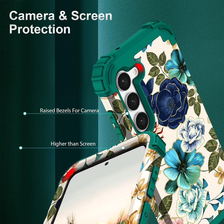 Teal Bloom Galaxy S23 Plus Armor Case - DOKUTRONIX