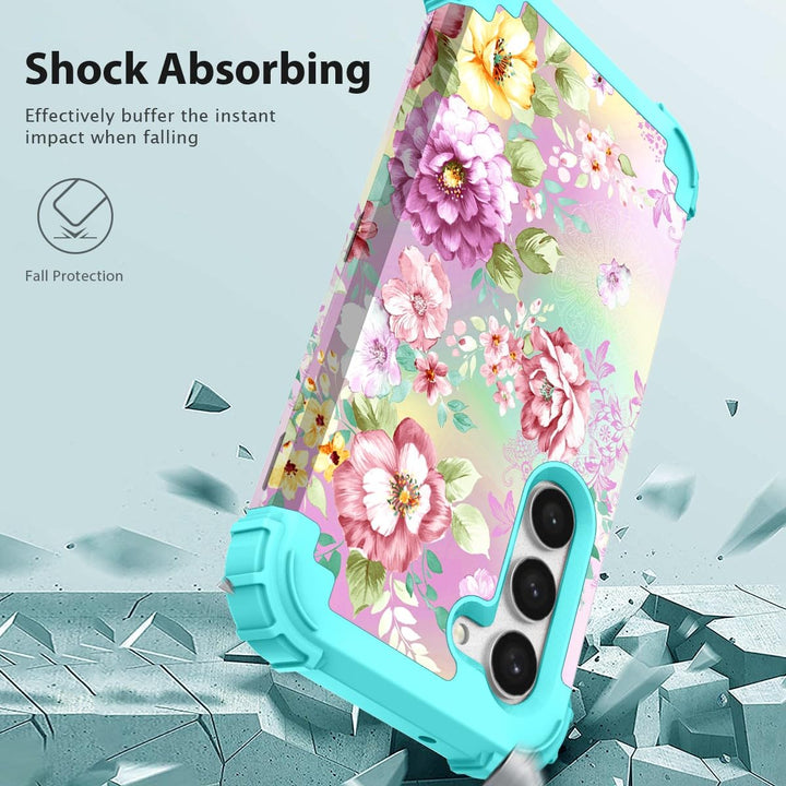 Teal Bloom Galaxy S23 Plus Armor Case - DOKUTRONIX
