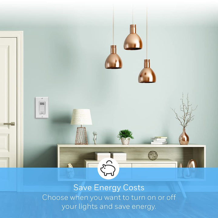 Honeywell Home RPLS730B1000 7-Day Programmable Light Switch Timer, White - DOKUTRONIX