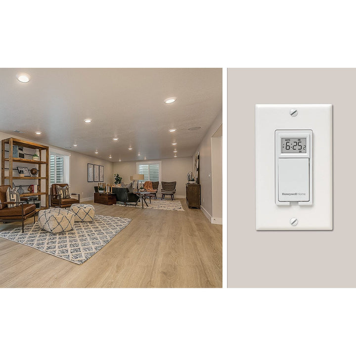 Honeywell Home RPLS730B1000 7-Day Programmable Light Switch Timer, White - DOKUTRONIX
