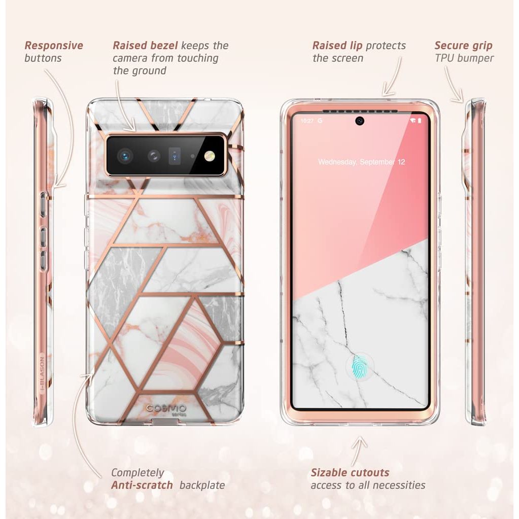 Marble Pink Pixel 6 Pro Case - DOKUTRONIX