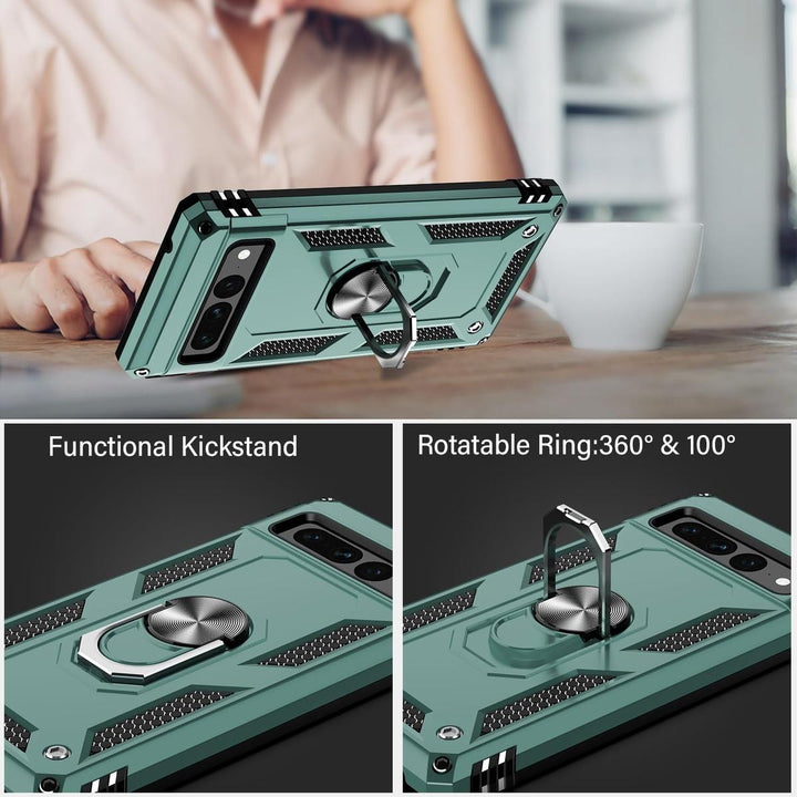 IKAZZ Heavy-Duty Pixel 7 Pro Case with Kickstand - DOKUTRONIX
