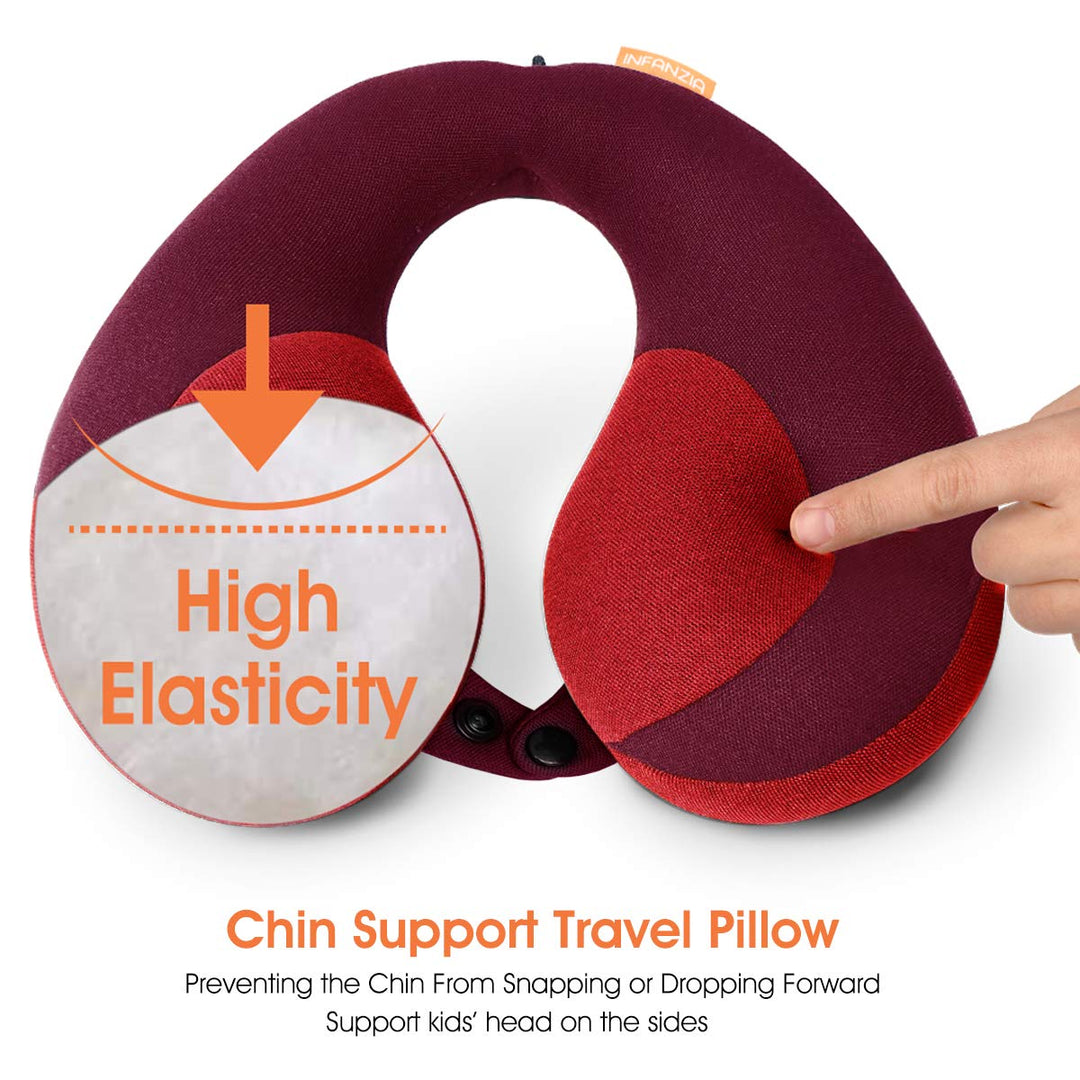 INFANZIA Kids Travel Neck Pillow - Red Supporter - DOKUTRONIX