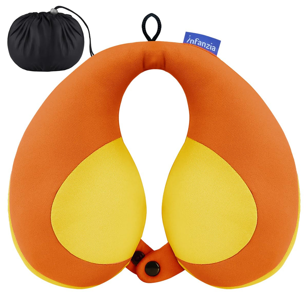 Infanzia Travel Neck Pillow for Kids - Orange Comfort - DOKUTRONIX