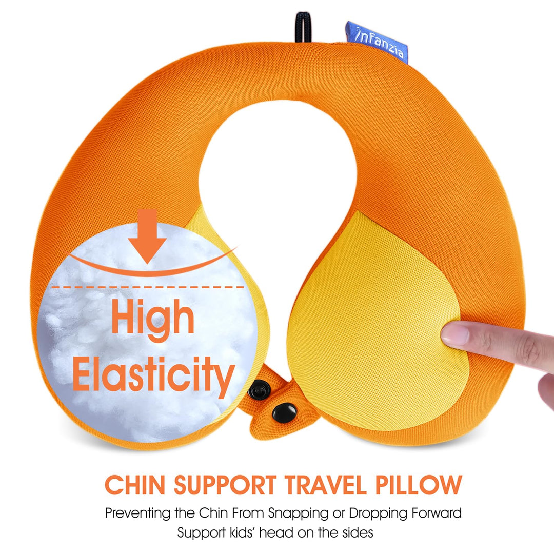 Infanzia Travel Neck Pillow for Kids - Orange Comfort - DOKUTRONIX