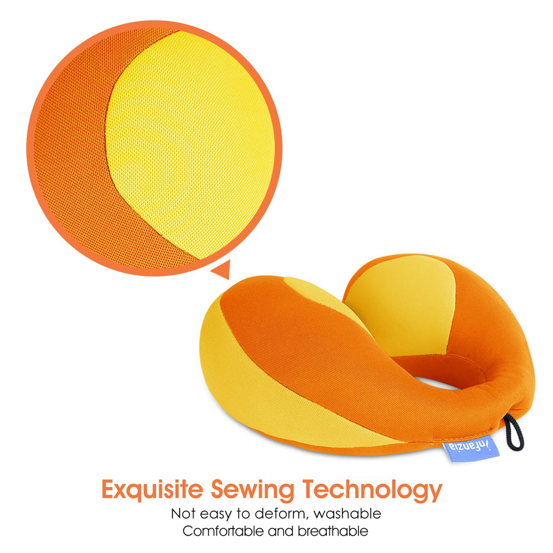 Infanzia Travel Neck Pillow for Kids - Orange Comfort - DOKUTRONIX