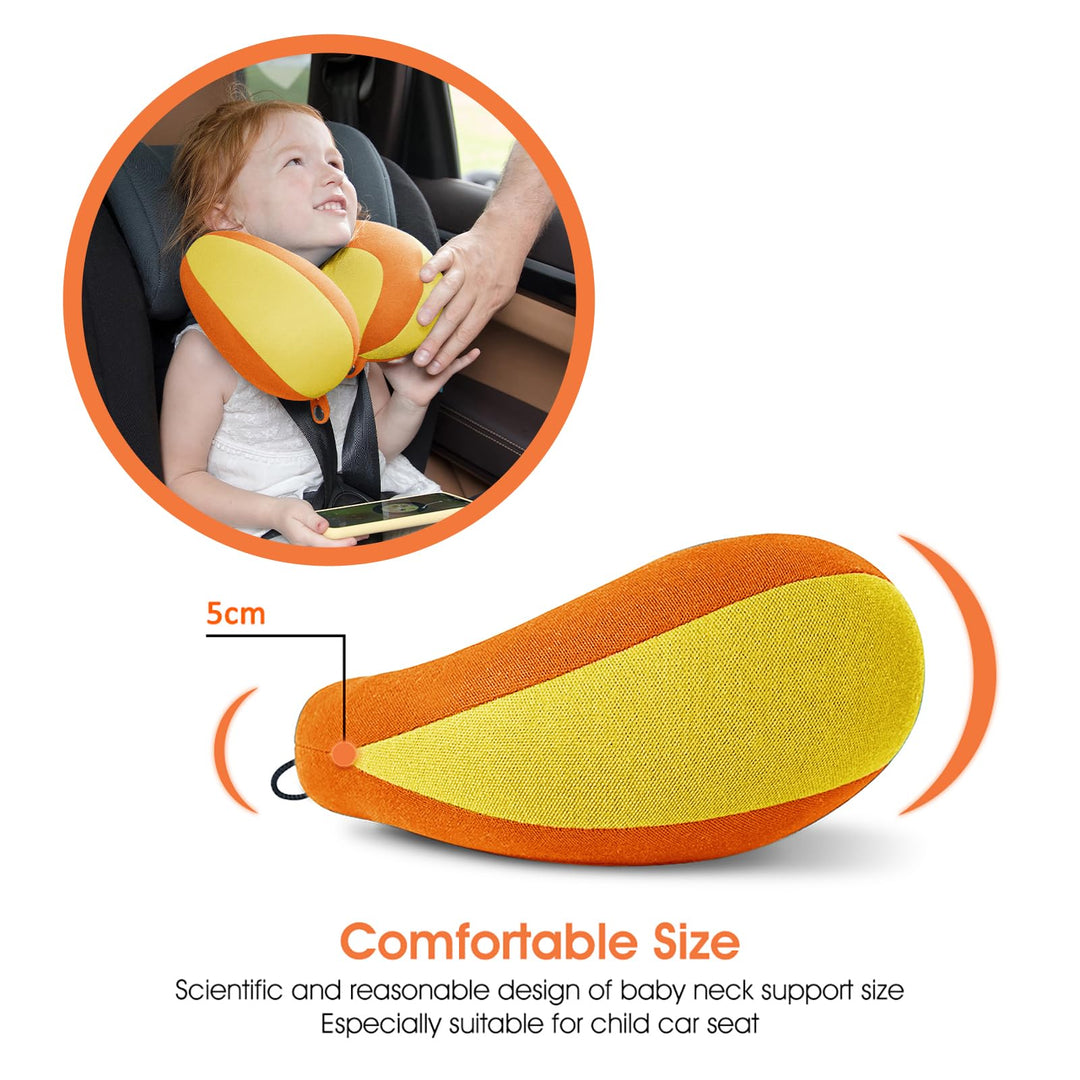 Infanzia Travel Neck Pillow for Kids - Orange Comfort - DOKUTRONIX