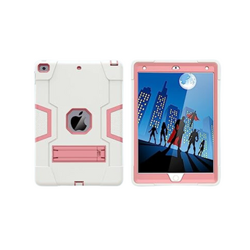 Cantis Case for iPad 9th/8th/7th Generation - Slim Shockproof Rugged Protective Case with Built-in Stand, White+Rose