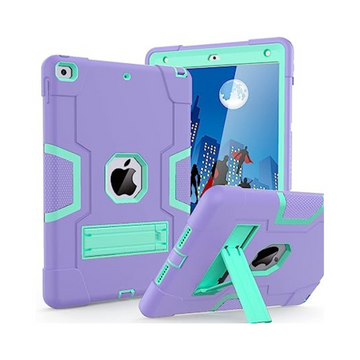 Cantis Case for iPad 9th/8th/7th Generation - Slim Shockproof Rugged Protective Case with Built-in Stand, Purple+Teal