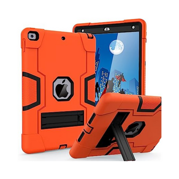Cantis Case for iPad 9th/8th/7th Generation - Slim Shockproof Rugged Protective Case with Built-in Stand, Orange+Black