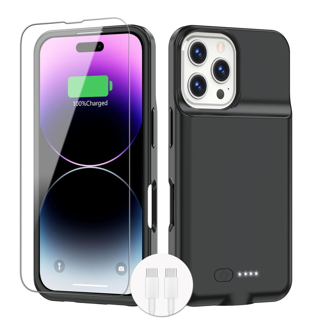 iPhone 16 Pro Max Slim Power Case 8500mAh Black - DOKUTRONIX