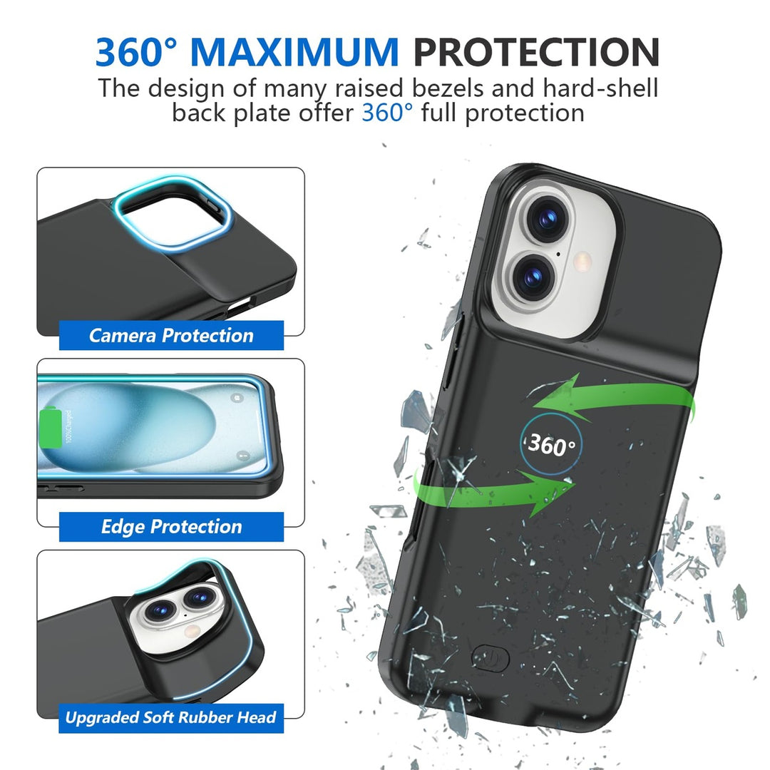 iPhone 16 Pro Max Slim Power Case 8500mAh Black - DOKUTRONIX