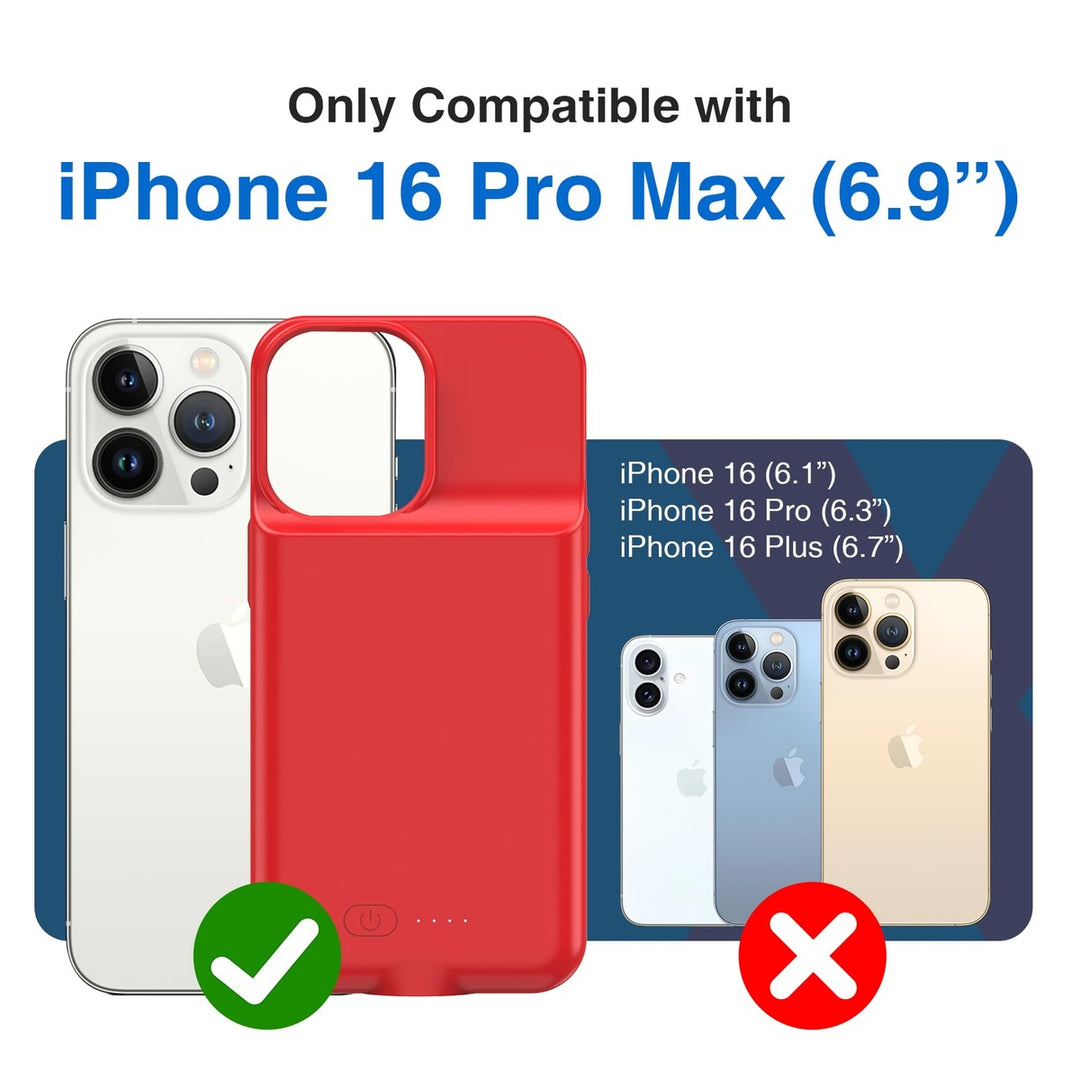 iPhone 16 Pro Max Slim Power Case 8500mAh Black - DOKUTRONIX