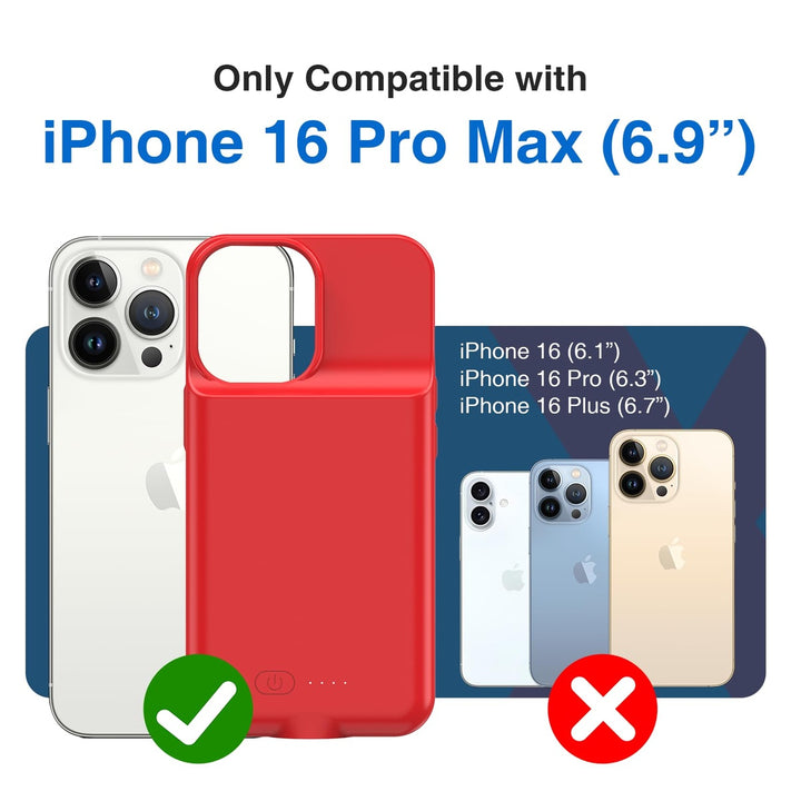 iPhone 16 Pro Max Slim Power Case 8500mAh Black - DOKUTRONIX