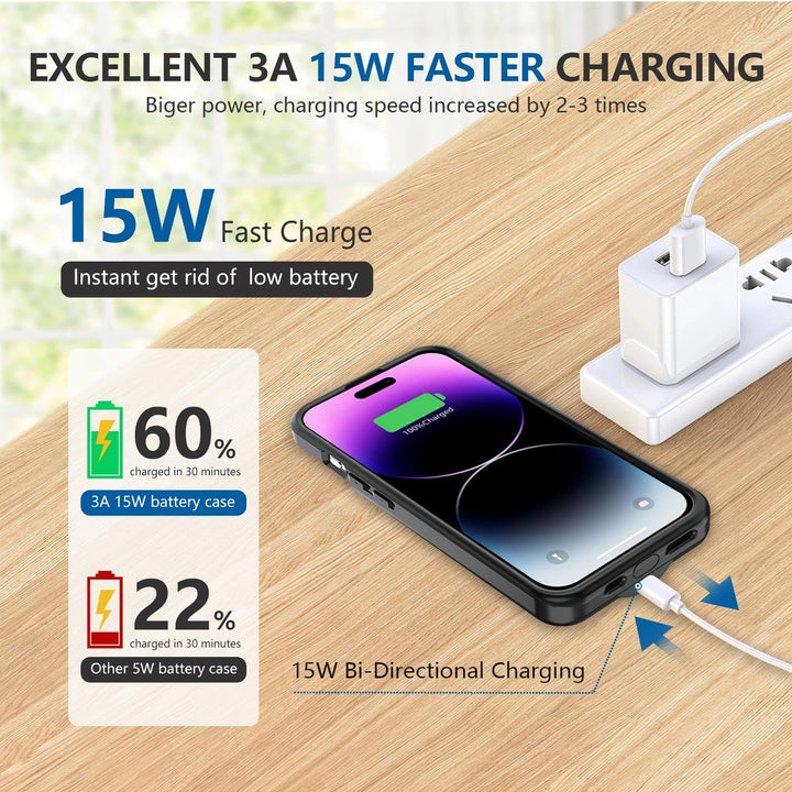 iPhone 16 Pro Max Slim Power Case 8500mAh Black - DOKUTRONIX