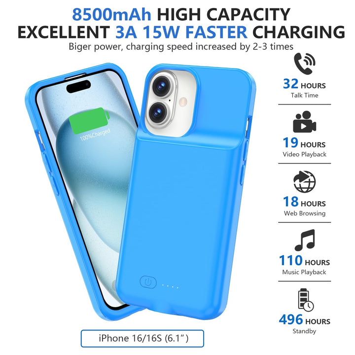 iPhone 16 Pro Max Slim Power Case 8500mAh Black - DOKUTRONIX