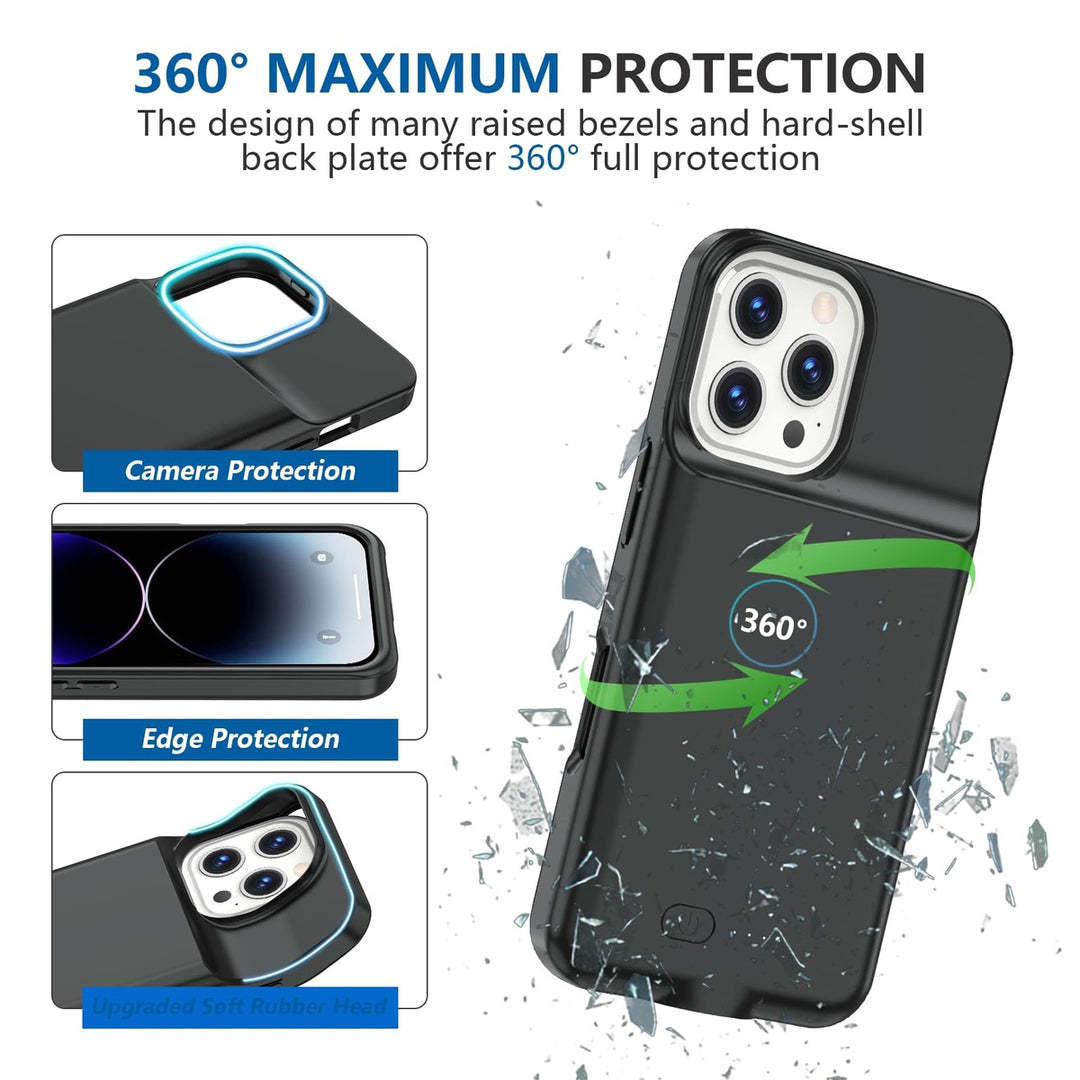 iPhone 16 Pro Max Slim Power Case 8500mAh Black - DOKUTRONIX