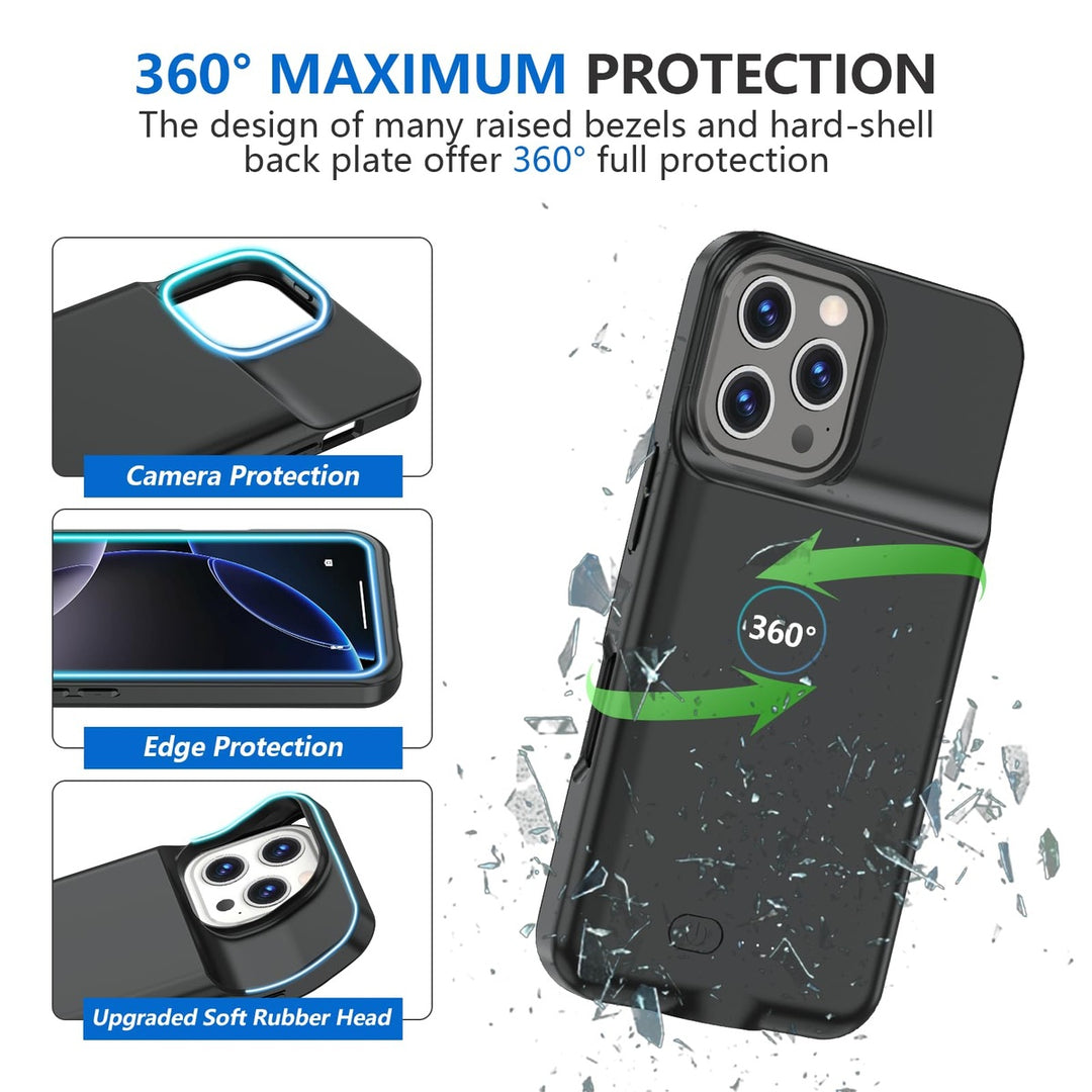 iPhone 16 Pro Max Slim Power Case 8500mAh Black - DOKUTRONIX