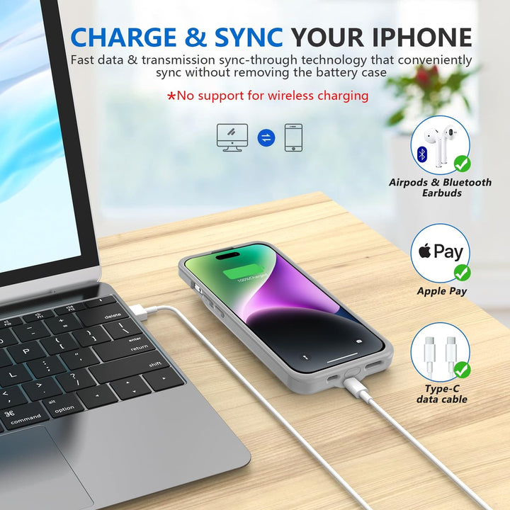 iPhone 16 Pro Max Slim Power Case 8500mAh Black - DOKUTRONIX