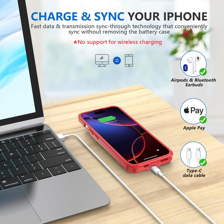 iPhone 16 Pro Max Slim Power Case 8500mAh Black - DOKUTRONIX