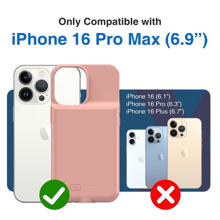 iPhone 16 Pro Max Slim Power Case 8500mAh Black - DOKUTRONIX