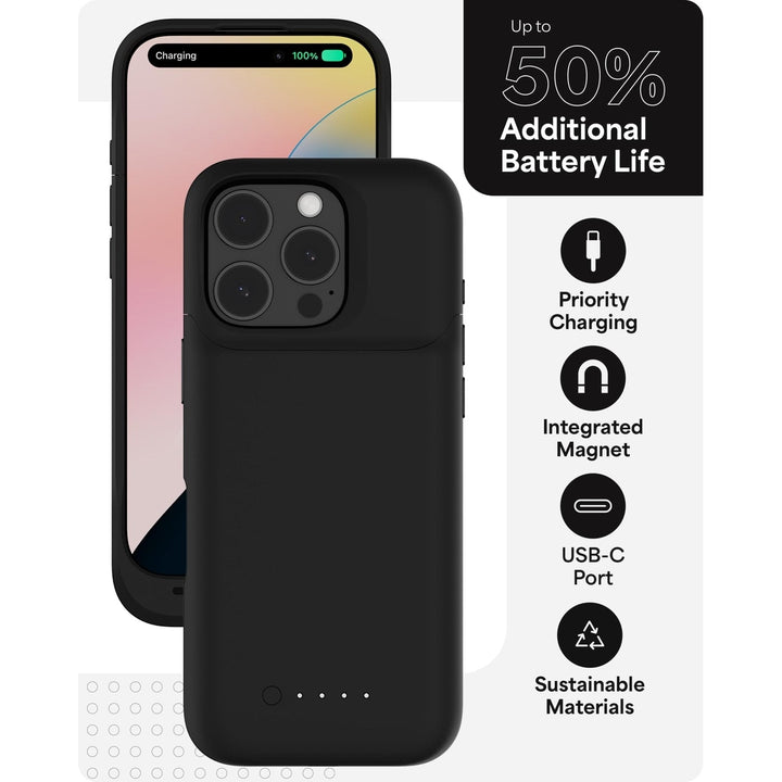 Mophie Max Power Case – 3000mAh Battery Case for iPhone 16/16 Pro/16 Pro Max - DOKUTRONIX