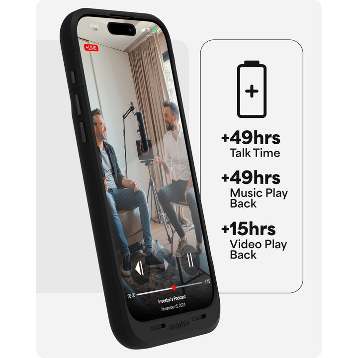 Mophie Max Power Case – 3000mAh Battery Case for iPhone 16/16 Pro/16 Pro Max - DOKUTRONIX