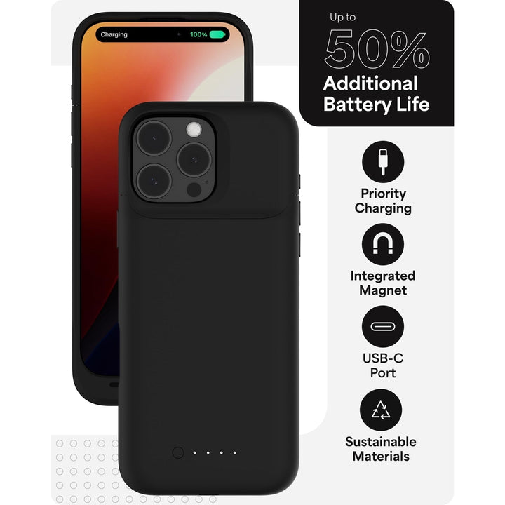 Mophie Max Power Case – 3000mAh Battery Case for iPhone 16/16 Pro/16 Pro Max - DOKUTRONIX