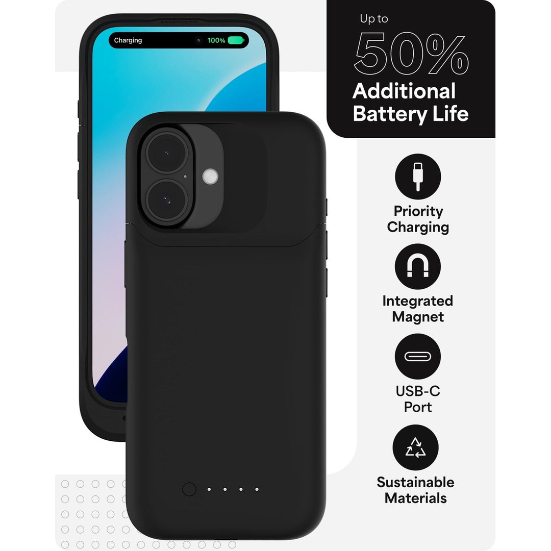 Mophie Max Power Case – 3000mAh Battery Case for iPhone 16/16 Pro/16 Pro Max - DOKUTRONIX