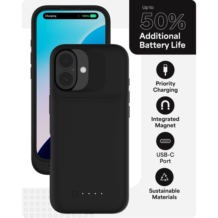 Mophie Max Power Case – 3000mAh Battery Case for iPhone 16/16 Pro/16 Pro Max - DOKUTRONIX