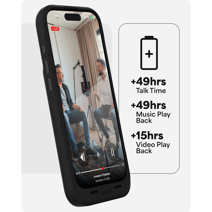 Mophie Max Power Case – 3000mAh Battery Case for iPhone 16/16 Pro/16 Pro Max - DOKUTRONIX