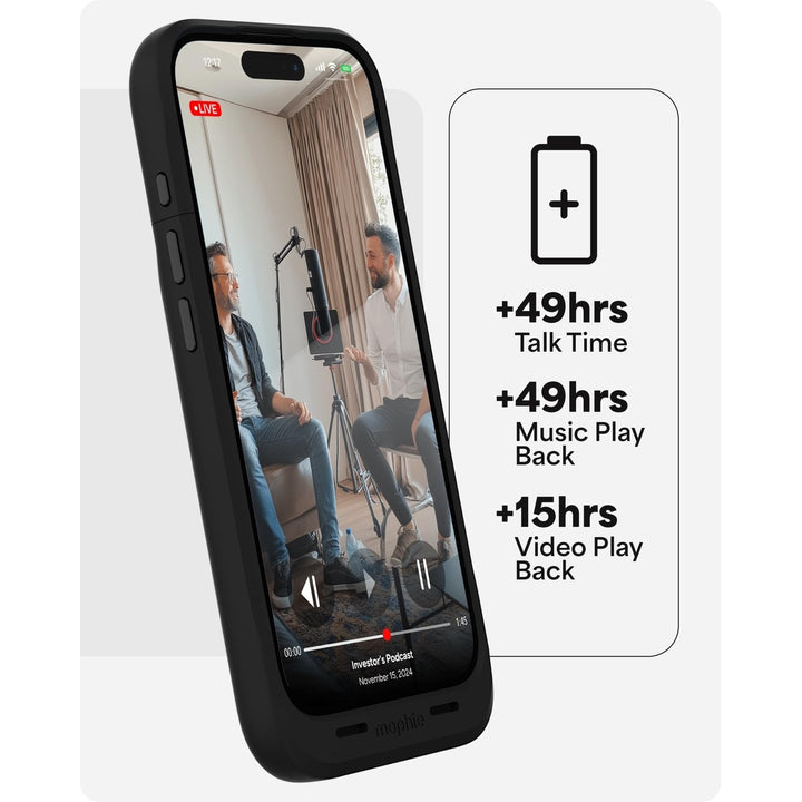 Mophie Max Power Case – 3000mAh Battery Case for iPhone 16/16 Pro/16 Pro Max - DOKUTRONIX